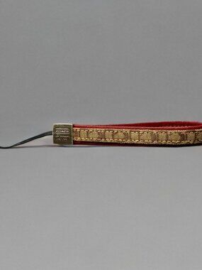 Coach Signature C Loop Maroon Leather Keychain